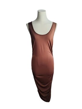 SBetro Chocolate Brown Bodycon Body Hugging Cinched Club Dress Size Large